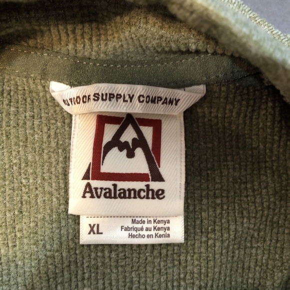 Avalanche Green Soft Fleece 1/4 Zip Pullover Sweatshirt Thumb Holes XL - Picture 5 of 5